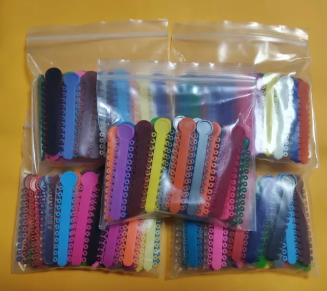 5Packs 5040 Pcs Dental Orthodontic Ligature Ties Elastic Rubber Bands Mix Colors