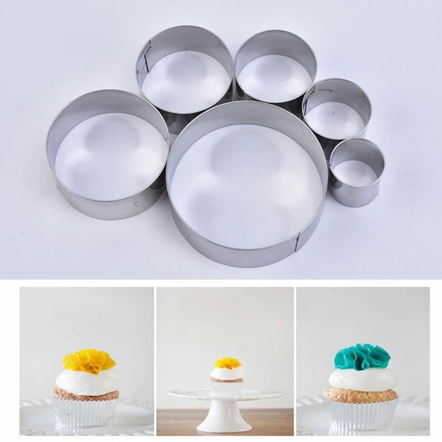 6pcs round Shape Mold Mousse Ring Mold Stainless Steel Cake Cutter Bake war.-yt