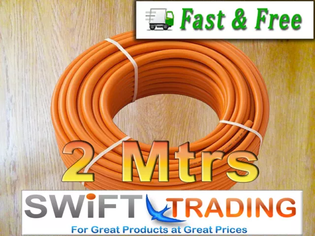 LPG GAS HOSE PIPE 8mm. HIGH PRESSURE ORANGE PROPANE BUTANE BBQ CAMPING CARAVAN.2