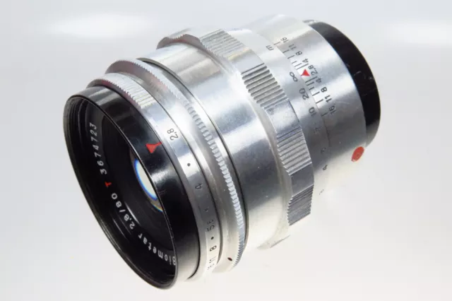 CARL ZEISS JENA BIOMETAR 2,8/80mm RED T 12 BLADES EXAKTA-MOUNT