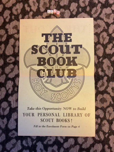 Vintage Scarce M (Scout Book Club, Boy Scouts Ephemera Insert