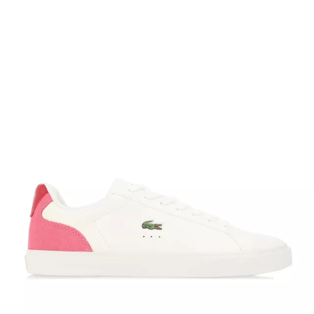 Women's Lacoste Lerond Pro Lace up Leather Upper Casual Trainers in White