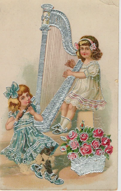 Carte Postale Bébé - Peinture en Argent - Petite Format - Non - Neuve