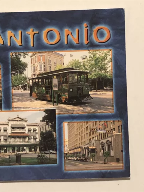 San Antonio Texas TX Downtown POSTCARD Majestic Theater Crowne Plaza Trolley UNP 3