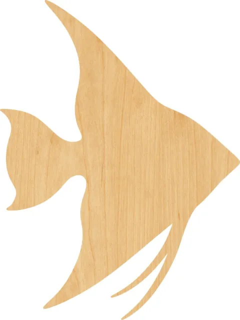 Angelfish Laser Cut Out Wood Shape Craft Supply - Woodcraft Cutout
