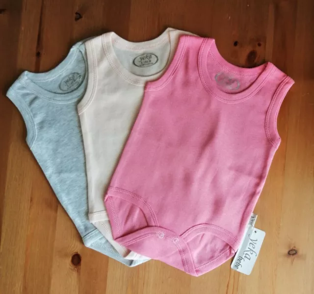 !Sale! Baby Girl Cotton Sleeveless Vests Grows Romper, (pack of 6), (9 months)