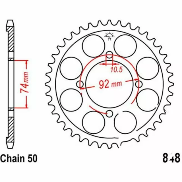 Kettenblatt Kettenrad 37Z Teilung 530 rear sprocket 37 tooth silver für: Yamaha