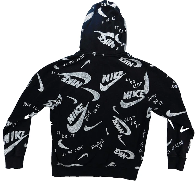 Nike Mens Black Small Nike Logo Hoodie Sweatshirt