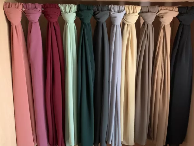 Hijab Premium Chiffon Crinkle Plain Headscarf Lightweight, Buy 4 Get 1 Free!!