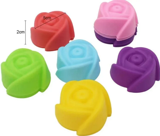 10 Rose Flower Silicone Mould Chocolate Cup Cake Guest SOAP Melts Jelly 5cm wide
