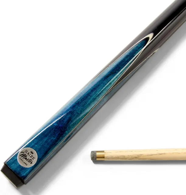 Baize Master 57" Silver Series BLUE VICTORY 2pc Ash Snooker Pool Cue - 9.5mm Tip