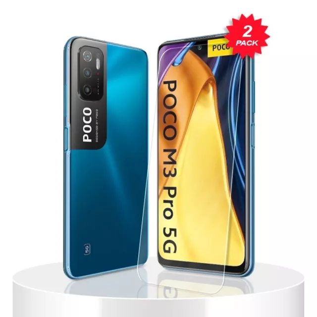 2x Panzer Folie für Xiaomi Poco M3 Pro, Poco M3 Pro 5G Schutz Folie Echt Glas 9H