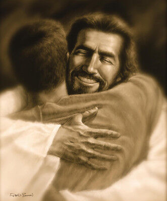 Home Jesus Christ Hug Print Picture by David Bowman Religious Spiritual Art