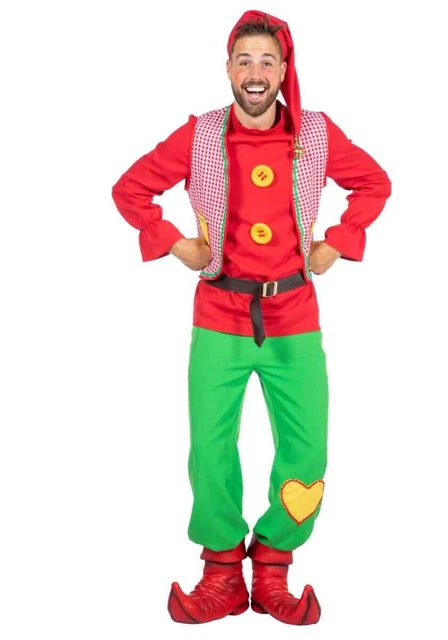 Elfenschuhe Überzieher – Grün/rot, Für Kostüme, Größe 39-42, Aus Samtigem Polyester