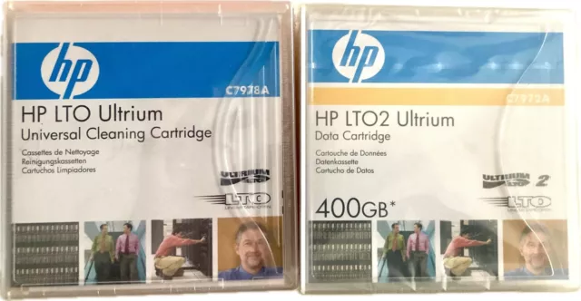 HP cassette de nettoyage LTO Ultrium C7978A + cartouche données HP LT02 C7972A