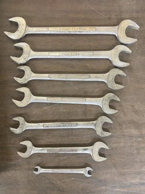 Vintage Craftsman USA =V= Series 7 Pc SAE Double Open End Wrench Set. Mix Lot