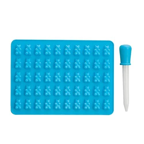Gummy Bear Silicone Mold Non-Stick Food-Grade Candy Chocolate Mold with Dropper