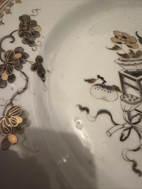 EARLY CHINESE PLATE Antique Black And Gilt 23cm Diameter £68.30 ...