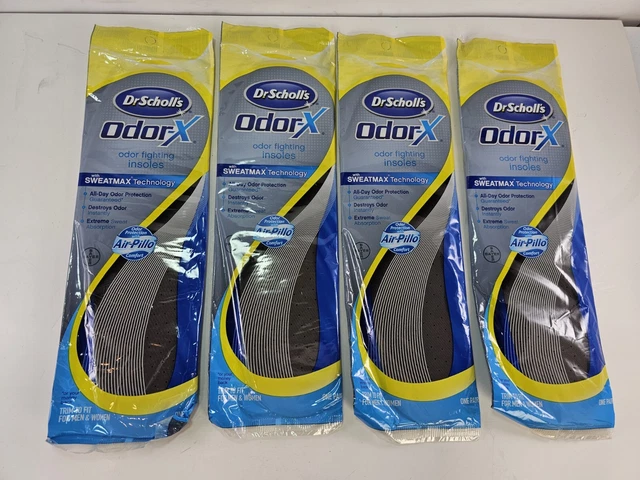 Plantillas de lucha contra el olor Dr Scholl's Odor-X borde para hombres y mujeres - 4 pares