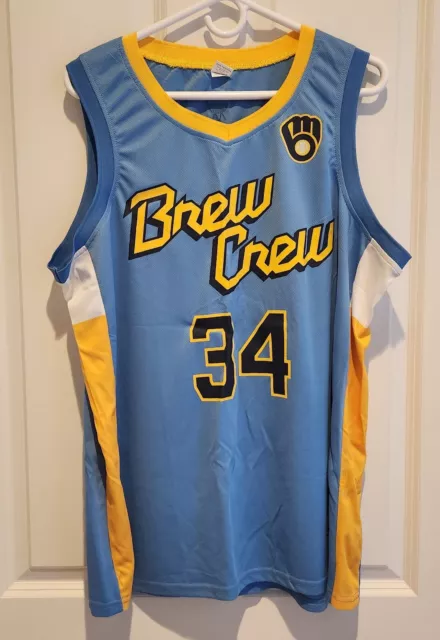 XL-Giannis Antetokounmpo Milwaukee Brewers Brew Crew Basketball Jersey  3/8/23