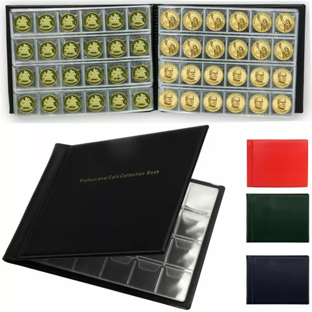 Red Coin Album for 48 Large Size Coins CROWN 5 POUND Book Folder