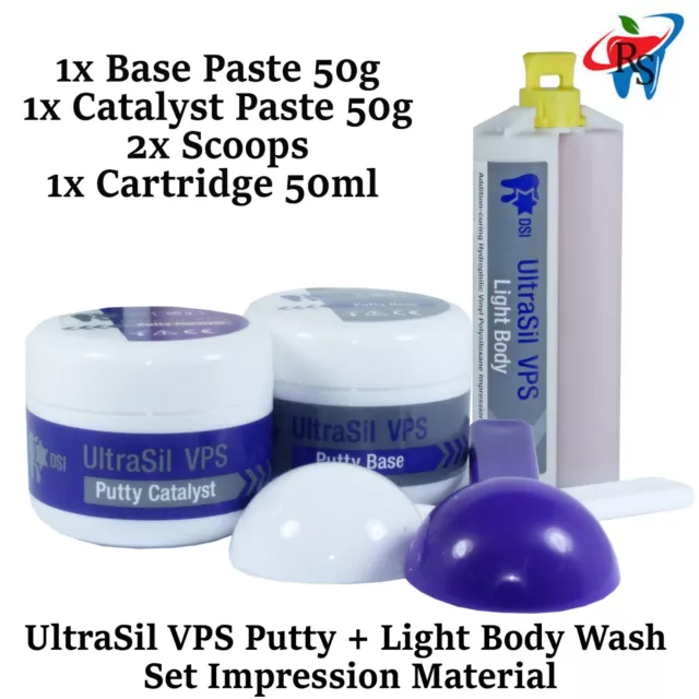 Dental UltraSil VPS Impression Material Full Set Putty 100g + 50ml Wash