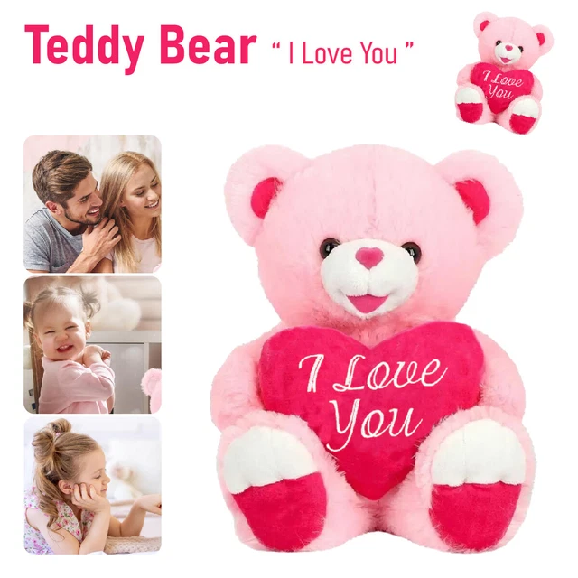 Pink Teddy Bear with Colorful Hat & 
