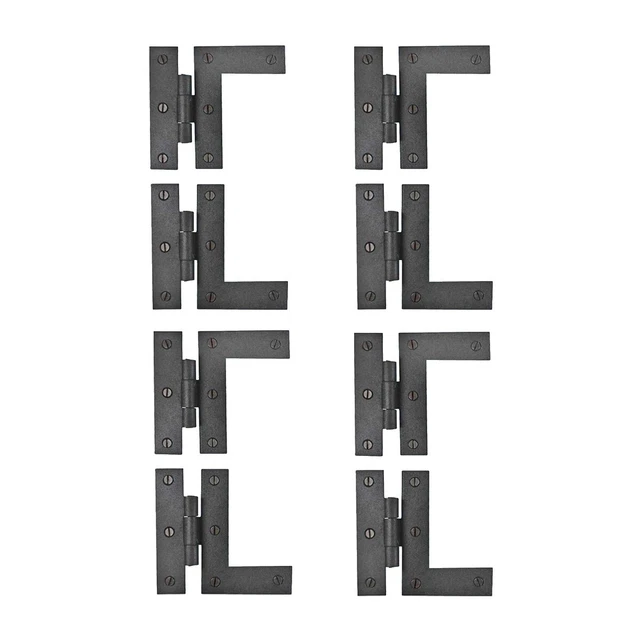 Black HL Flush Mount Door Hinges Left & Right Pair Pack of 4 Renovators Supply