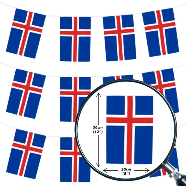 Iceland Bunting 33,100,200,400Ft Large Decoration National Country Flag