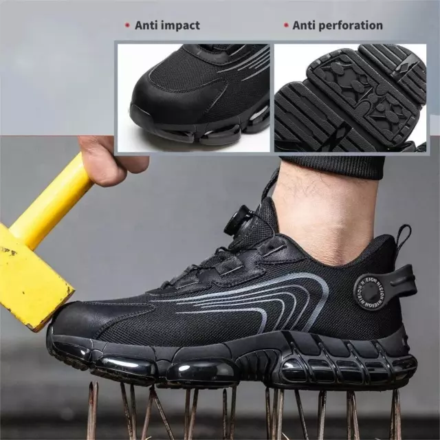 ROTARY BUCKLE WORK Sneakers Protective Shoes Safety Industrial Puncture ...