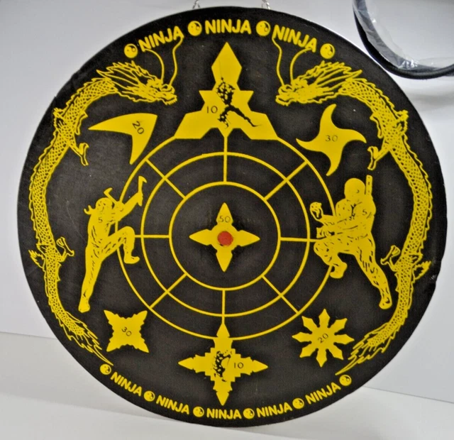 VINTAGE NINJA THROWING Star Target Dart Board Kung Fu Throwing knife