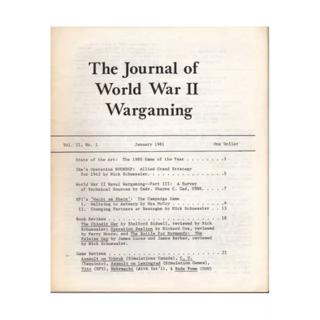 Journal of WW II W Journal of WWII W  Vol. 2, #1 "Wacht am Rhein, Naval  Mag VG