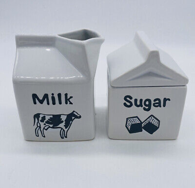 Studio Nova Country Cottage azúcar crema de leche de vaca conjunto de cartón blanco y negro