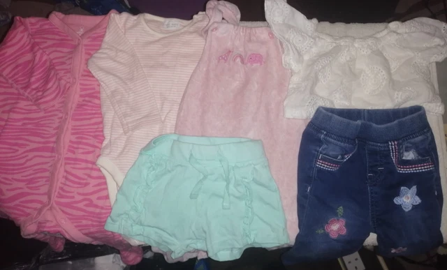 Baby Girl Age 6 To 9 Months Clothes Bundle Good Quality And Condition 6 It Items