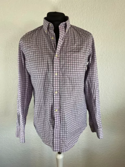 Banana Republic Camisa de Hombre Talla M Ocio Manga Larga Cuadros Standard Fit