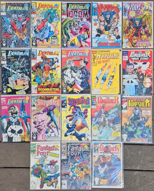 Mixed Lot 18 MARVEL 1990s Comics DEATHLOK 1-7 WOLVERINE PUNISHER FF SLEEPWALKER