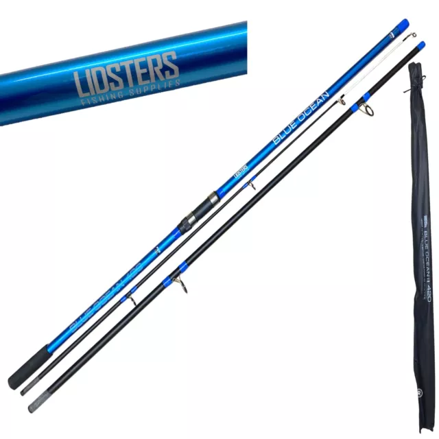 Lidsters Fishing 14ft 3pc 4.2m Blue Ocean sea Beach Pier fishing rod with Cloth