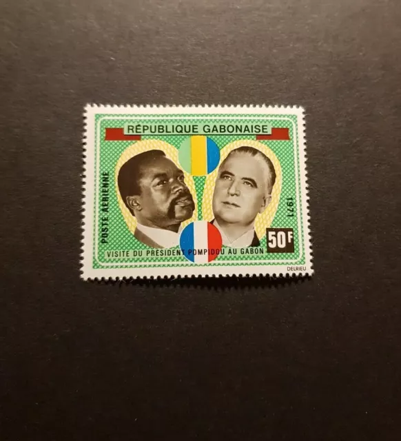 Briefmarke Gabun President Pompidou Post Luft N°107 Neu Luxus MNH 1971