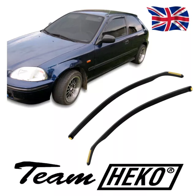 FRONT HEKO TINTED WIND DEFLECTORS for HONDA  CIVIC EJ/EK 3 DOOR 1995-2000 2pc