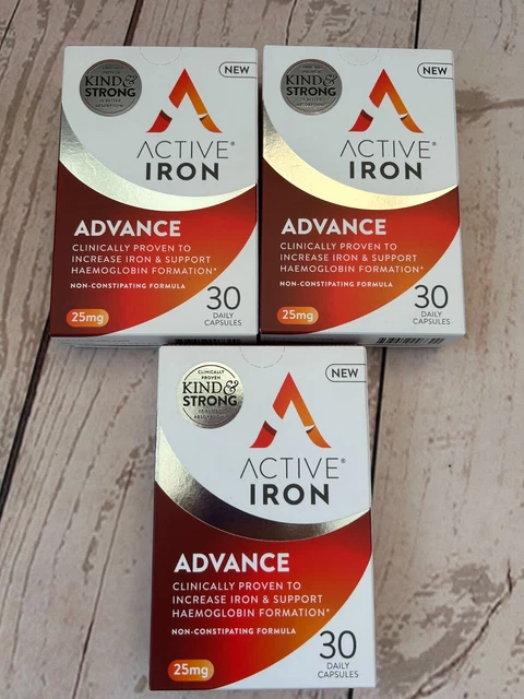 ACTIVE IRON ADVANCE 25mg supplement Non Constipating Expiry 11/2024 3 x ...