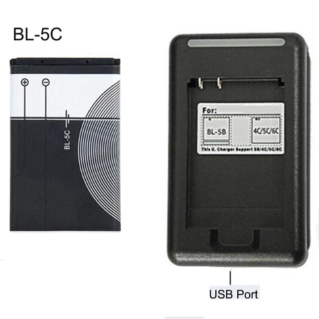 BL-5C Replacement Battery BL 5C USB charger For Nokia Phone Li-ion 3.7V BL5C