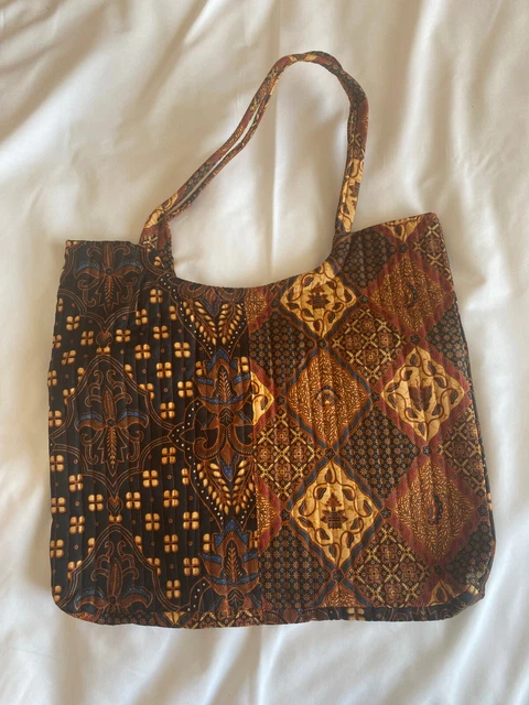 Bag Purse Pocket Tote Java Black Brown New Fabric Cloth Batik Bali Indonesia #2