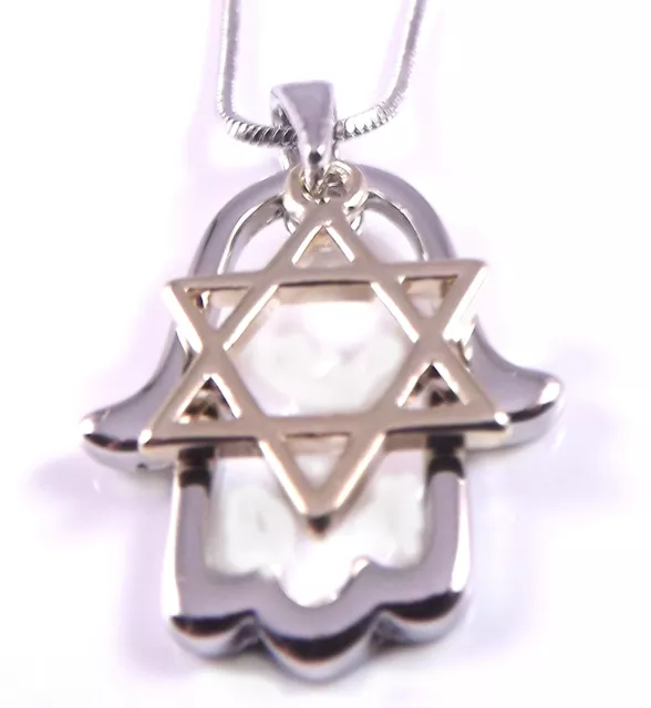 Star Of David Magen Hamsa Hand Of Fatima Evil Eye Necklace Pendant Silver Gold