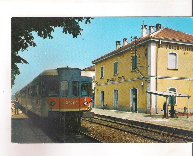 Gropello Cairoli Pavia  Stazione Del Treno Con Treno  Cartolina No Vg.