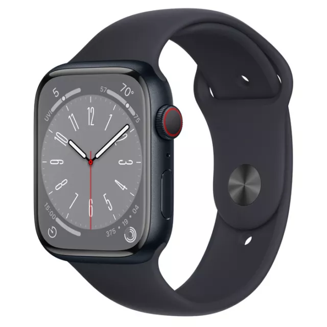 Apple Watch Series 8 GPS 41/45mm Aluminium Sports Watch w Sport Band Pristine A+