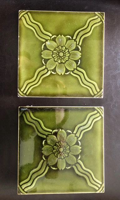 2 VILLEROY & Boch Mosaikfabrik Mettlach antike Fliesen Jugendstil EUR ...