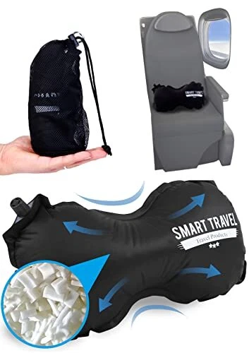 Inflatable Lumbar Travel Pillow for Airplane Back Support for Chair and Trave...