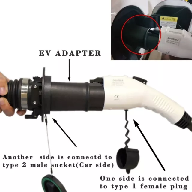 16A/32A Adapter for 32A SAE J1772 to Type 2 Electric Vehicles Charging Connector 3