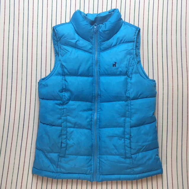 506 Old Navy Puffer Vest Youth Girls Boys Size L Unisex Polyester Full Zip BLUE