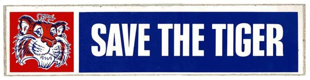 Save the Tiger Esso bumper sticker 1970s new old stock